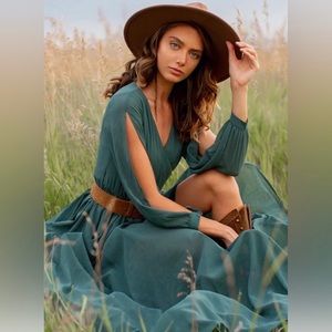 Joyfolie NWOT Aniya Dress in Deep Teal size L